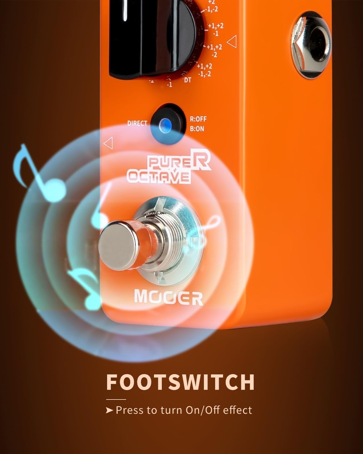 MOOER Purer Octave Guitar Pedal with 15 Octave Modes and 3 Working Modes Switchable Dry Signal